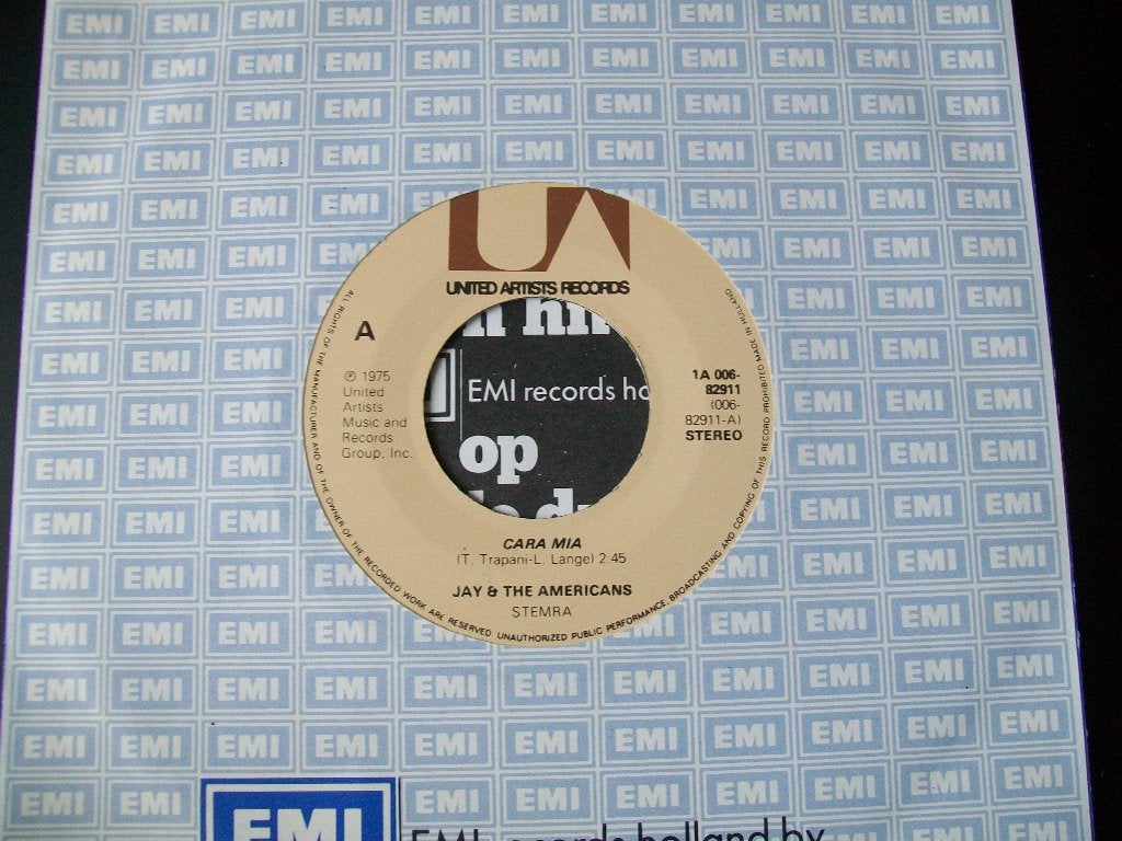 JAY & THE AMERICANS met Cara Mia (1975) in nieuwstaat, 7 inch, Zo goed als nieuw, Pop, Beschermende buitenhoes