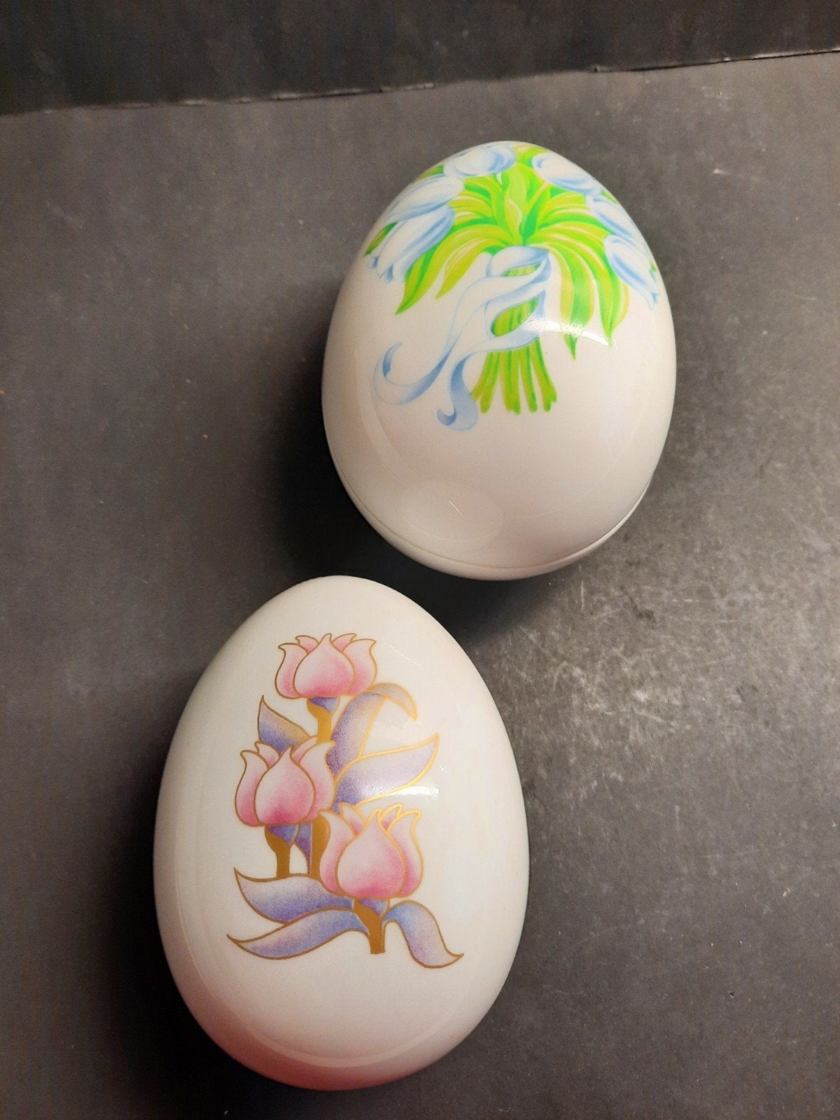 Porseleinen Sieraden Dekseldoos Ei Vorm met Tulp Decoratie, Ophalen of Verzenden
