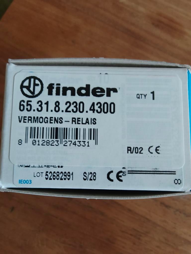 Finder Vermogensrelais 65.31.8.230.4300, Ophalen of Verzenden, Nieuw, Overige typen