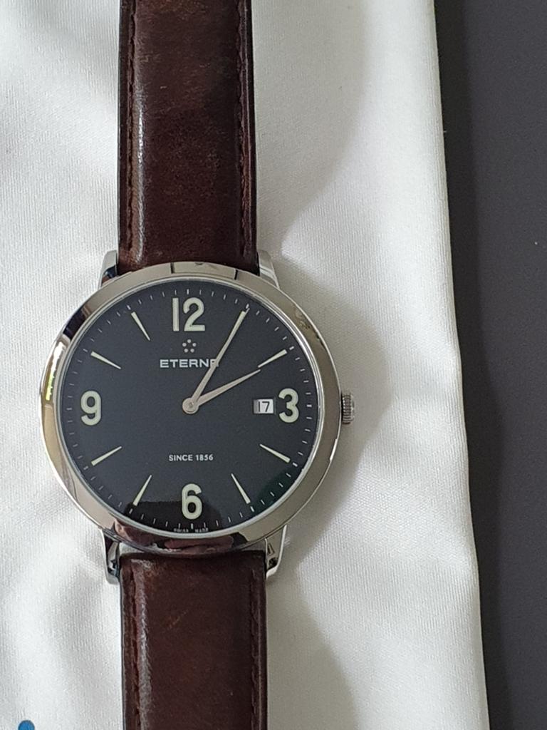Eterna heren horloge Swiss made, Ophalen of Verzenden, Zo goed als nieuw, Staal, Overige merken