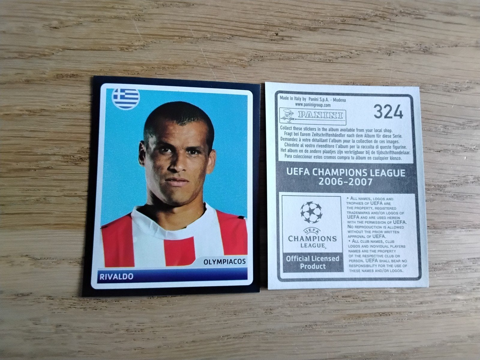 Panini Champions League 2006-2007 sticker Rivaldo, Ophalen of Verzenden, Zo goed als nieuw, Buitenlandse clubs, Poster, Plaatje of Sticker