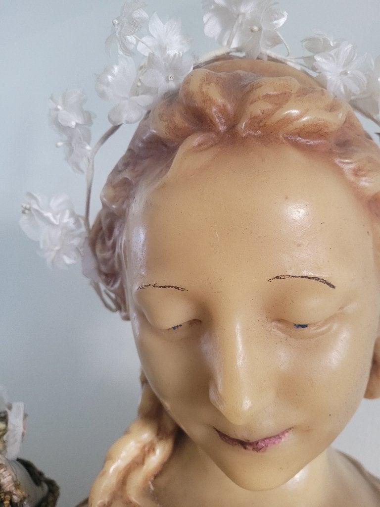 Vintage stoffen bruidskroontje, Ophalen of Verzenden