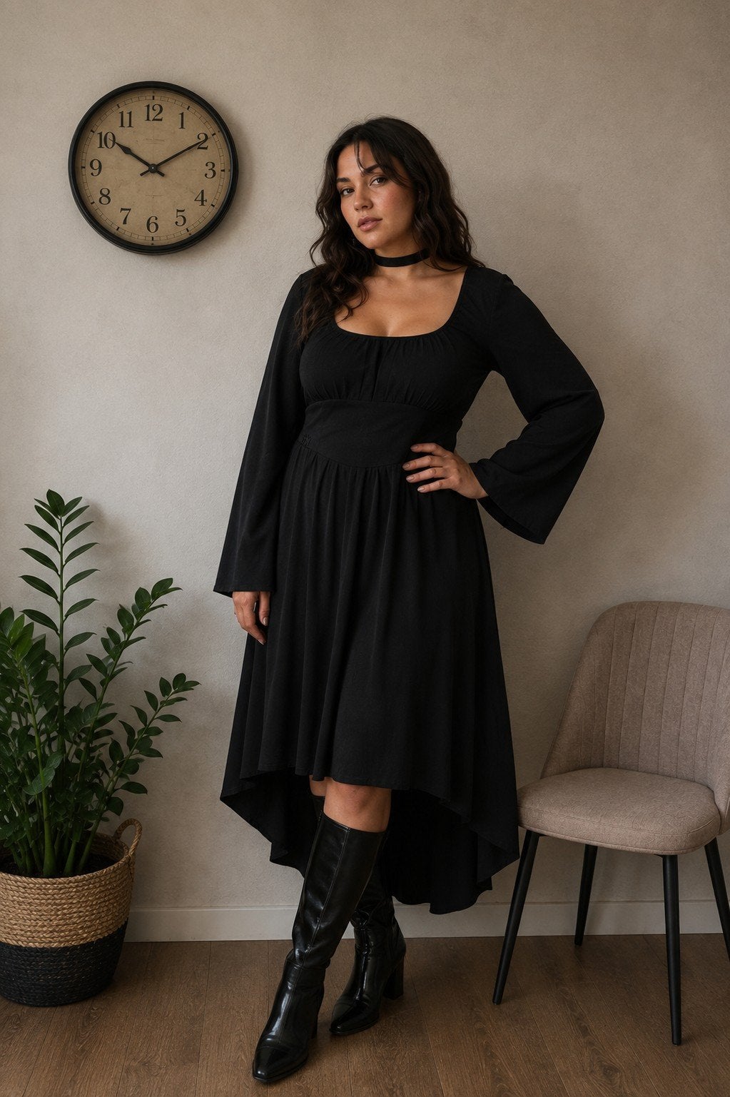 Killstar Eye of Eris Midi Jurk - Maat XXL, Kleding | Dames, Jurken, Zwart, Maat 46/48 (XL) of groter, Ophalen of Verzenden, Killstar