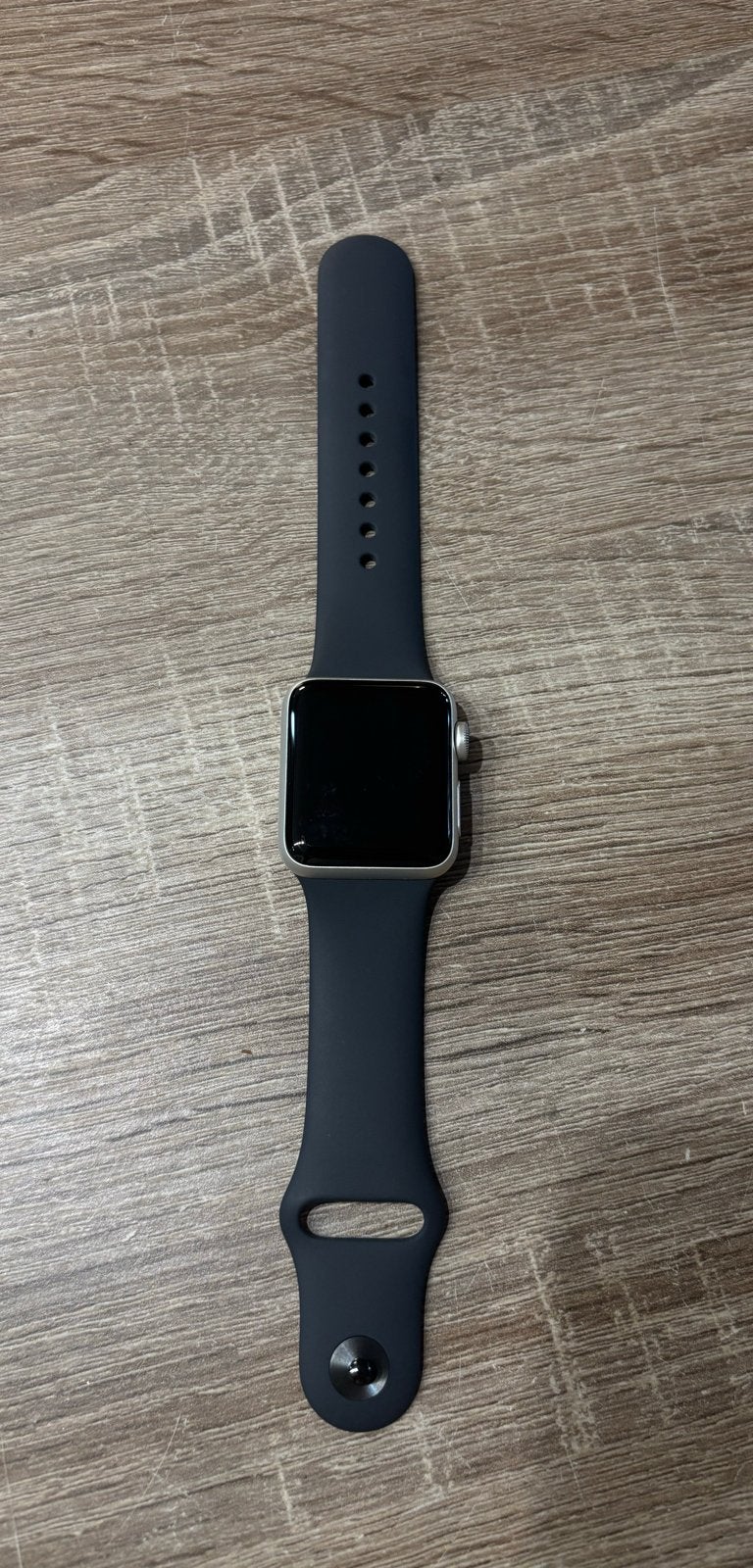 Apple Watch Series 3 38mm - Zilver met zwart Bandje, IOS, Ophalen of Verzenden, Waterdicht, Zilver