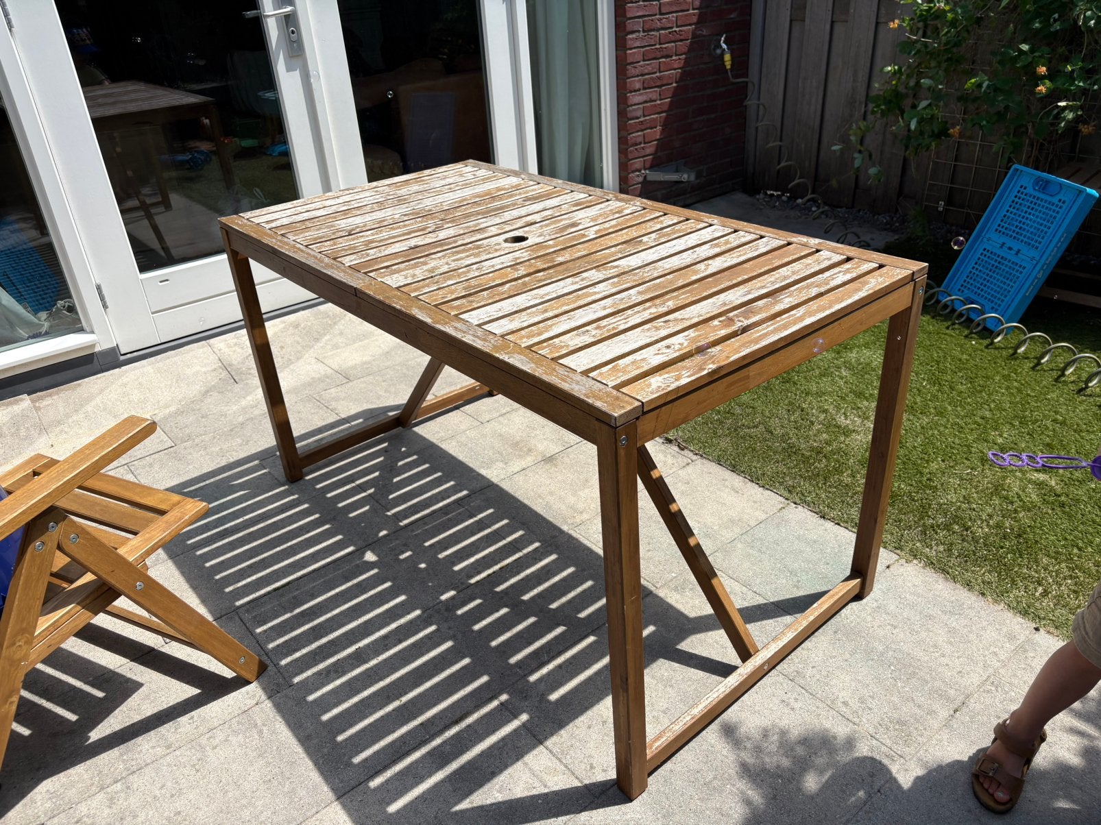 Ikea Nammaro Houten tuintafel - opknapper t.e.a.b., Tuin en Terras, Tuintafels, Ophalen, Gebruikt, Rechthoekig, Hout