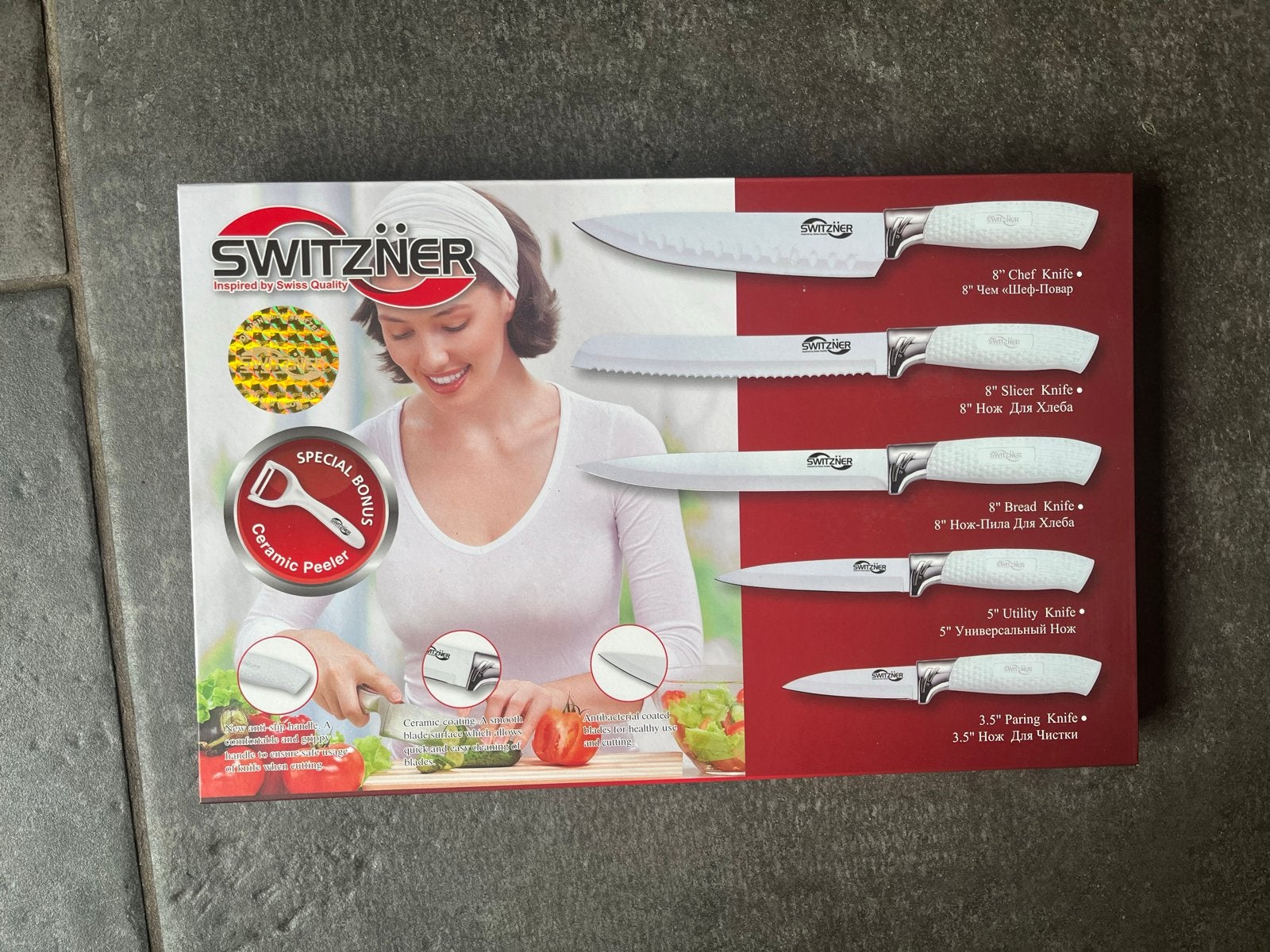 Switzner Messenset met Keramische Coating en Dunschiller, Overige typen, Nieuw, Ophalen of Verzenden, Metaal