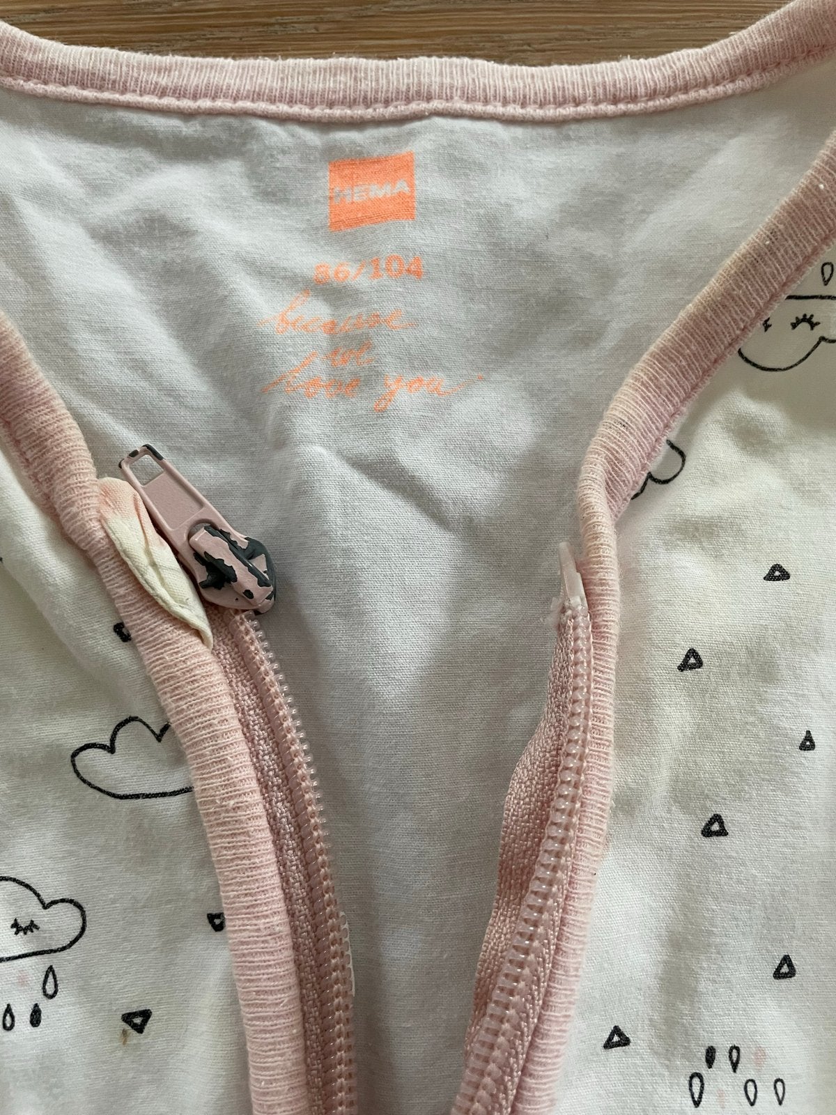 Hema Slaapzak Maat 86-104 met Wolkenprint, Kinderen en Baby's, Gebruikt, Ophalen of Verzenden, Hema, Slaapzak
