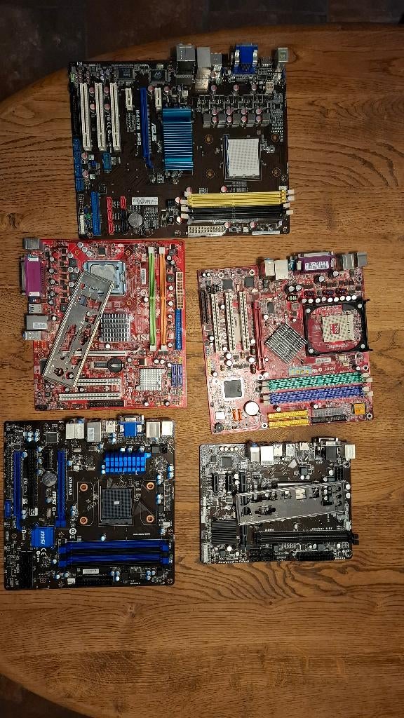 5x Moederborden, FM2, LGA 775, S478, etc, Ophalen of Verzenden, Gebruikt, Overige typen, Overige soorten