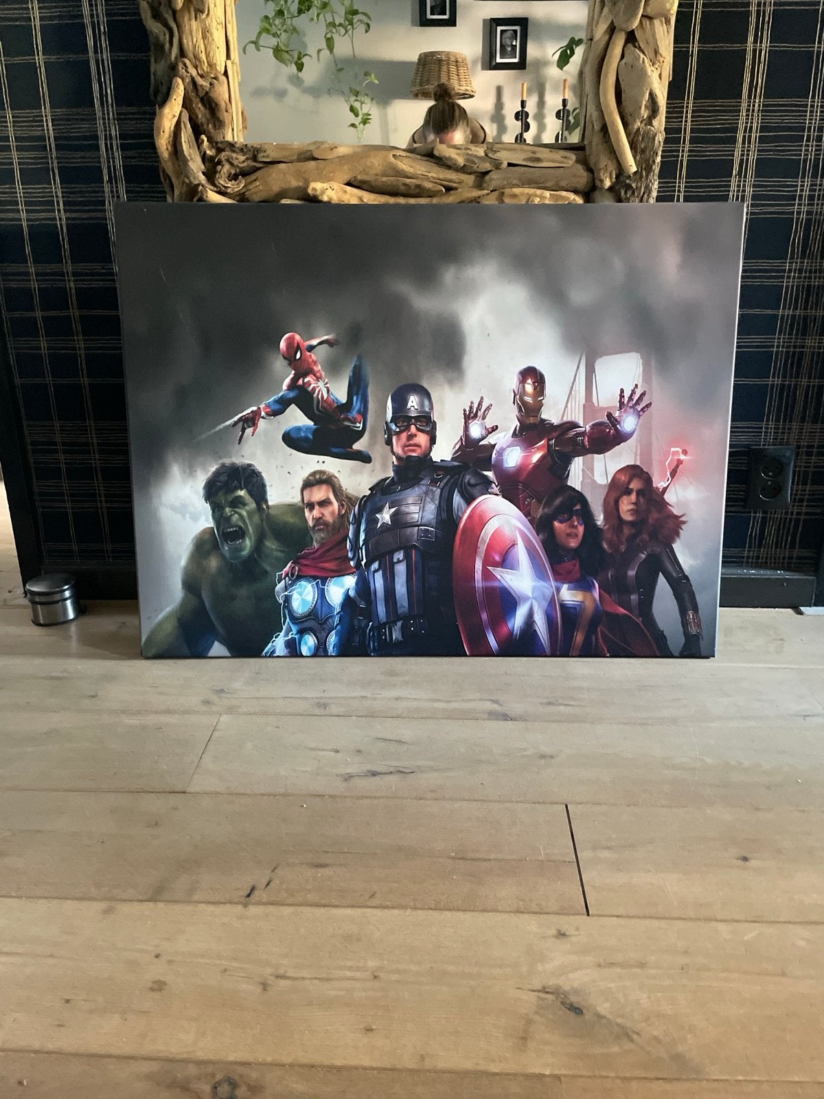 Marvel Avengers Canvas Schilderij - 100 x 75 cm, Antiek en Kunst, Kunst | Schilderijen | Modern, Ophalen, Print, Textiel, Stripfiguren/cartoons