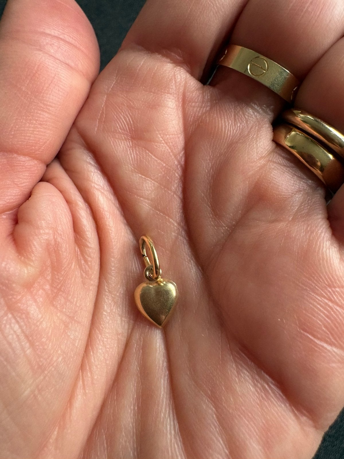 14 karaat gouden hart hanger bedel, Sieraden, Tassen en Uiterlijk, Kettinghangers, Ophalen of Verzenden, Zo goed als nieuw, Goud