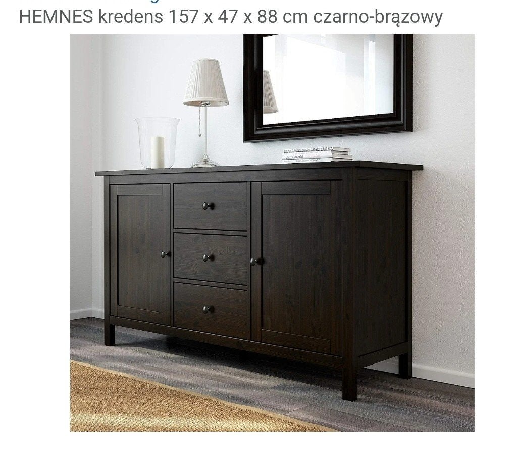 IKEA Hemnes dressoir zwartbruin — 157x47x88 cm — als nieuw,, Ophalen
