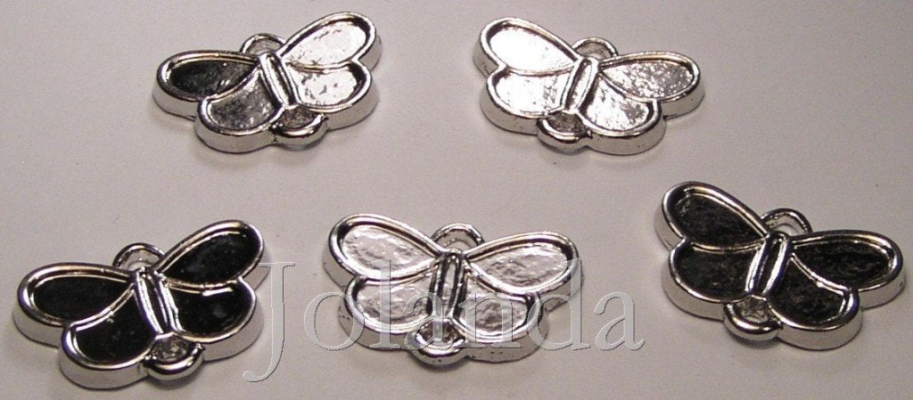 0784 Zilver Kleurige Metalen Vlinder Bedels, Overige merken, Overige materialen, Nieuw, Ophalen of Verzenden