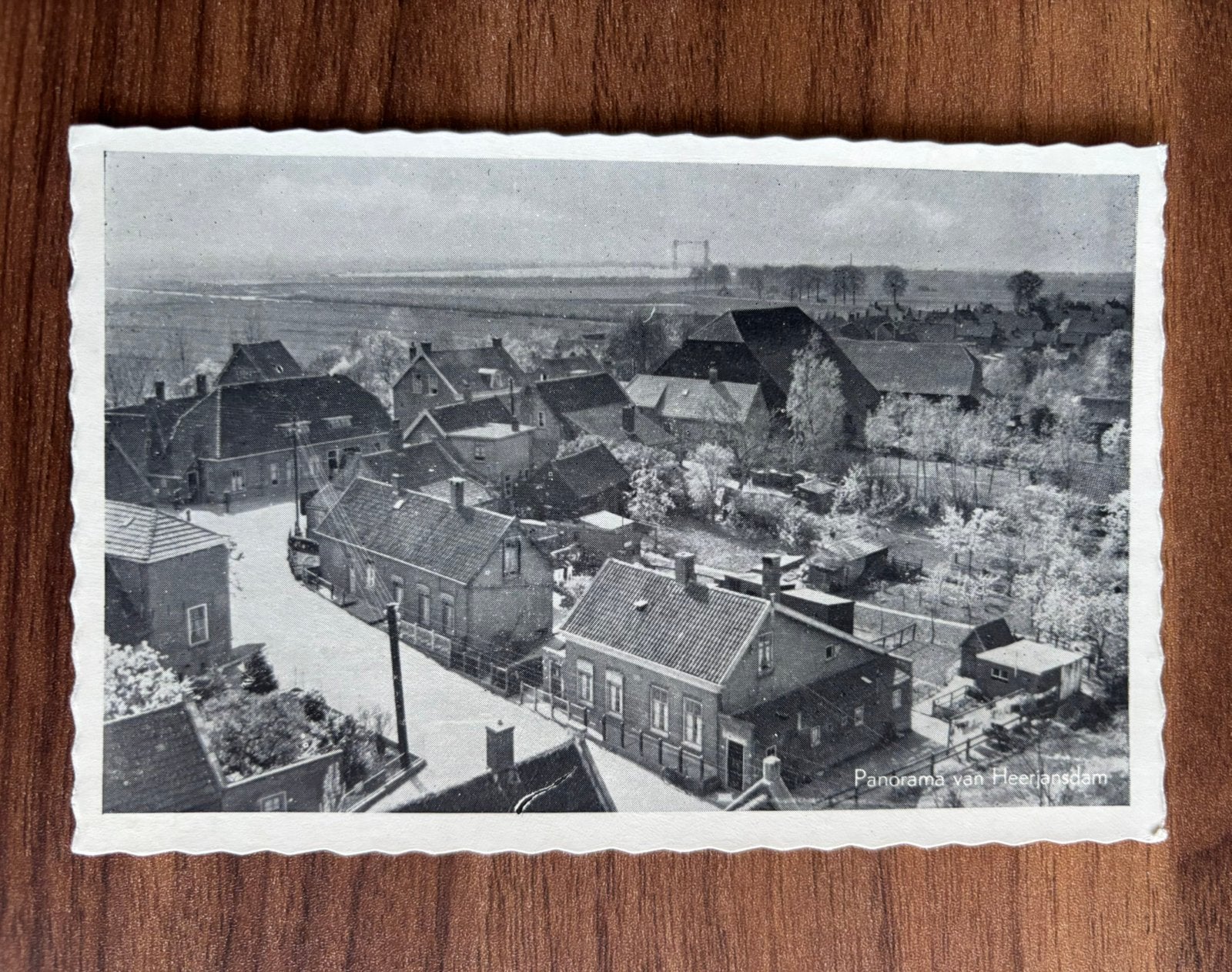 Ansichtkaart met panorama van Heerjansdam, Ophalen of Verzenden, Ongelopen, Zuid-Holland