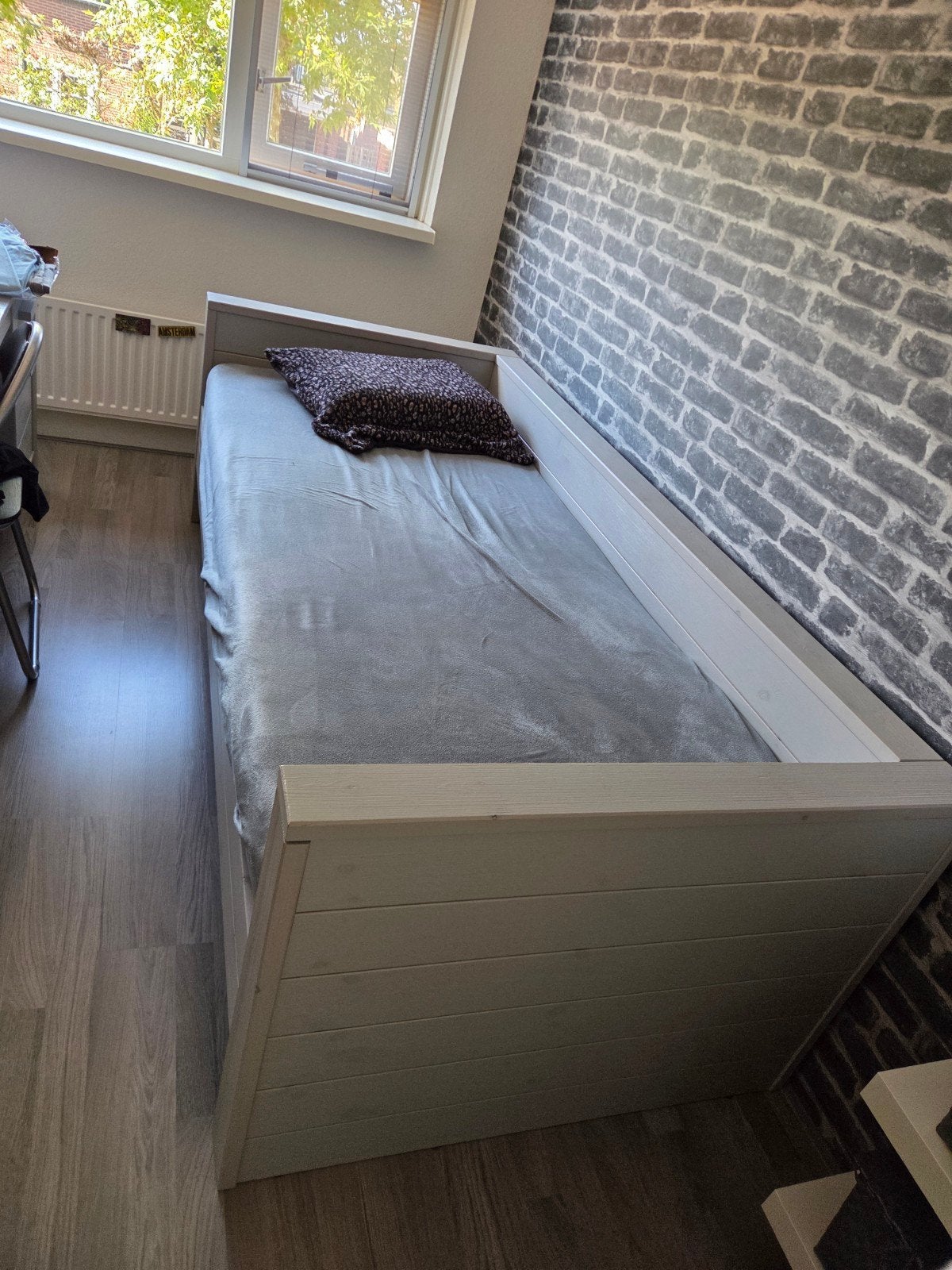bedbank,dennis, Huis en Inrichting, Ophalen, 90 cm, Eenpersoons, Zo goed als nieuw