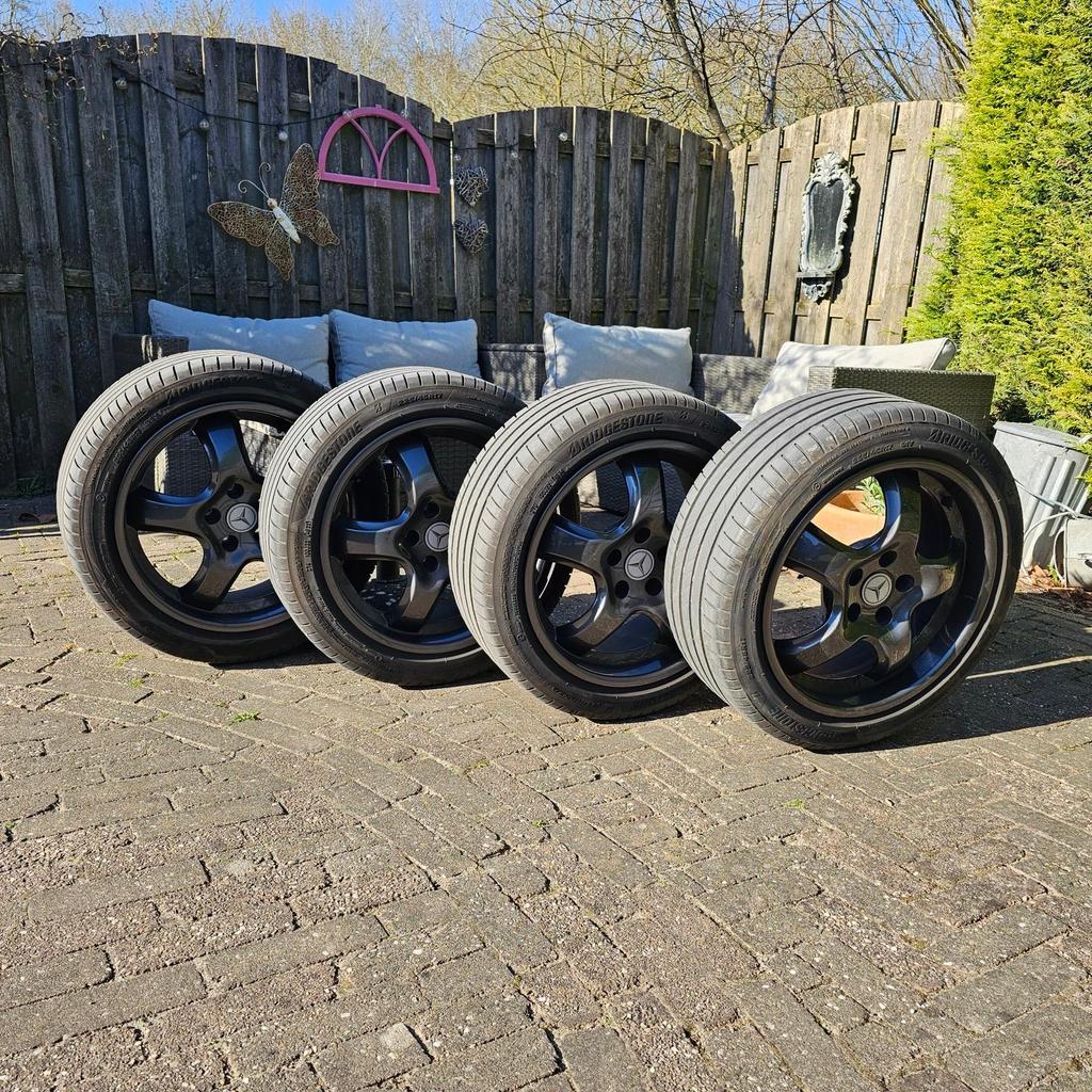 Mercedes SLK r170 zw powder coated velgen m Bridgestone band, Auto-onderdelen, Banden en Velgen, Ophalen, Gebruikt, Banden en Velgen