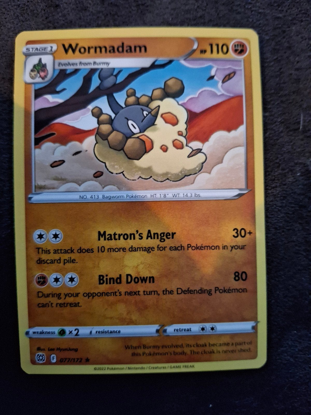 Pokémon Kaart Wormadam 077/172 - Brilliant Stars, Ophalen of Verzenden, Zo goed als nieuw, Losse kaart