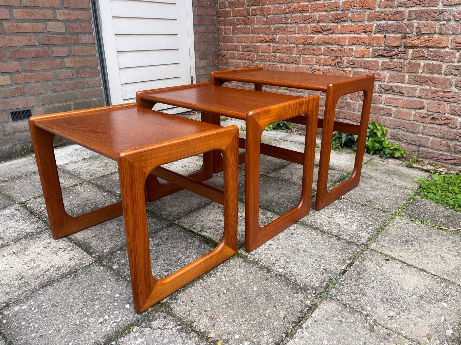 Vintage set van 3 bijzettafels G-Plan??, Minder dan 55 cm, O, O, O