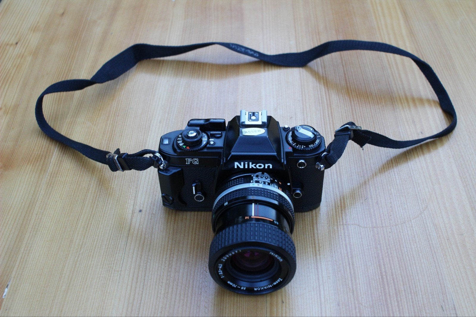 Nikon FG spiegelreflexcamera met 35-70 mm lens, Ophalen of Verzenden, Gebruikt, Spiegelreflex, Nikon