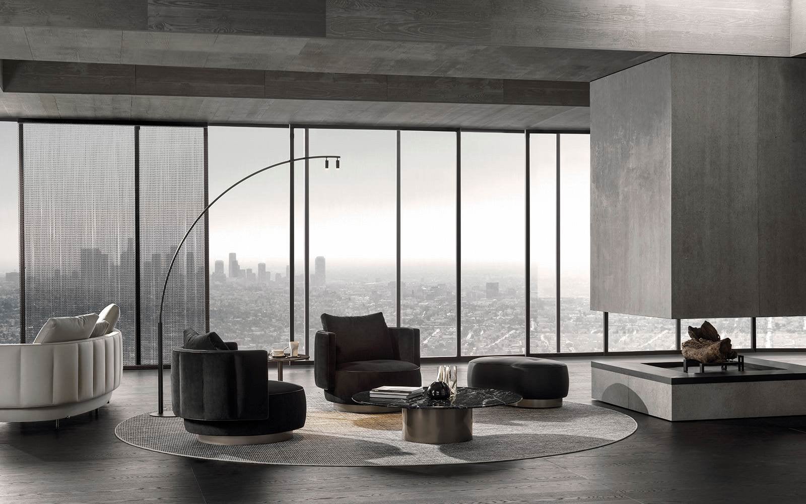 Minotti Bold Arm Chair M in Big Sur Nabuk leder LP € 7.000,-, Huis en Inrichting, Fauteuils, Info@micheldethouars.nl, Minotti