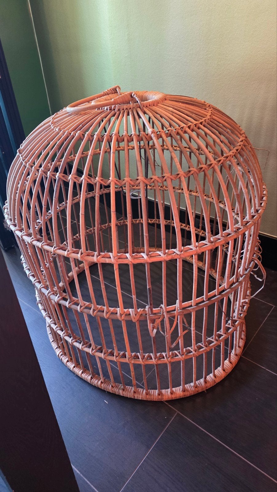 Hele grote rieten lampenkap., Huis en Inrichting, Lampen | Lampenkappen, Ophalen