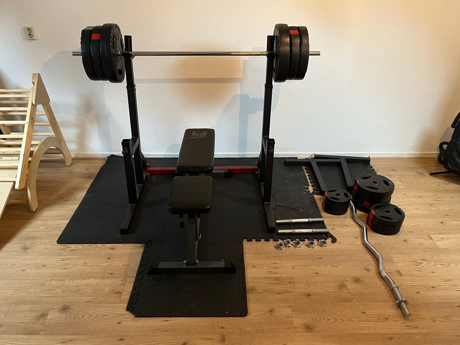 Complete Krachtstation met Halters en Gewichten, Ophalen, Gebruikt, Krachtstation, Armen