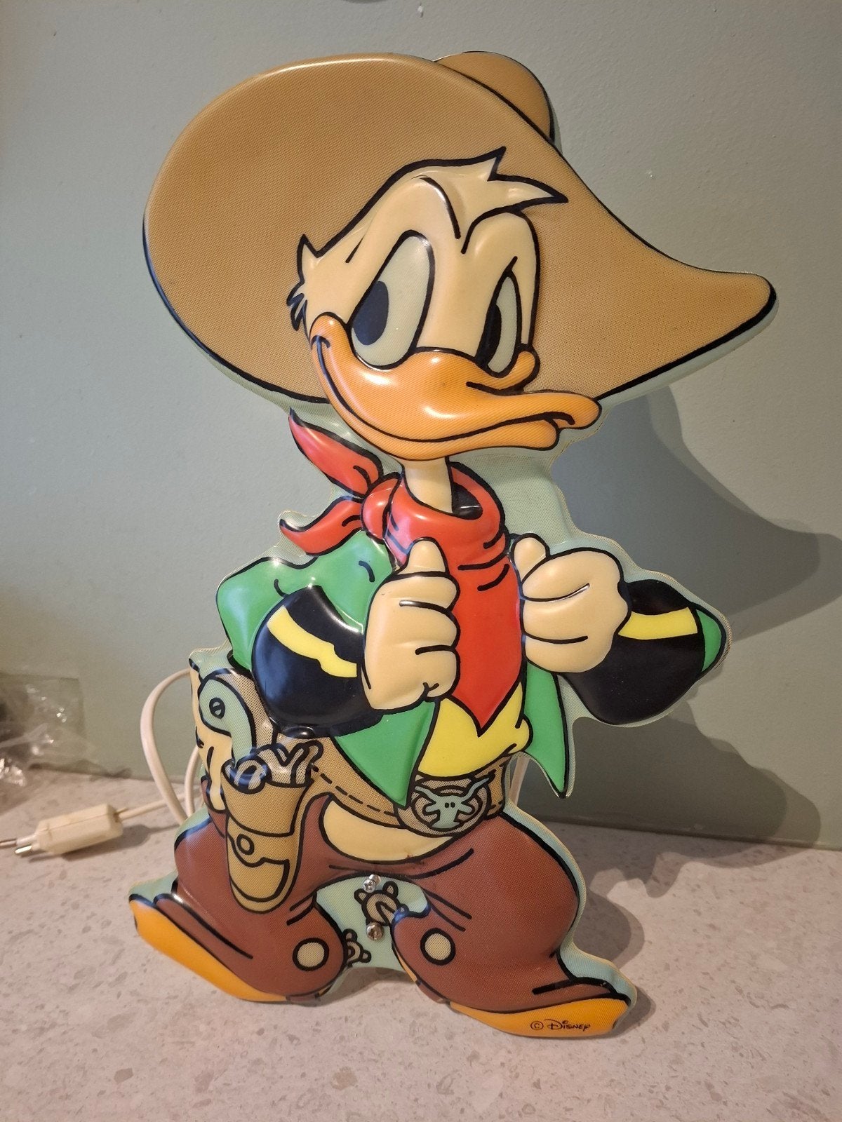 vintage disney lamp, Ophalen of Verzenden, Donald Duck, Gebruikt, Beeldje of Figuurtje