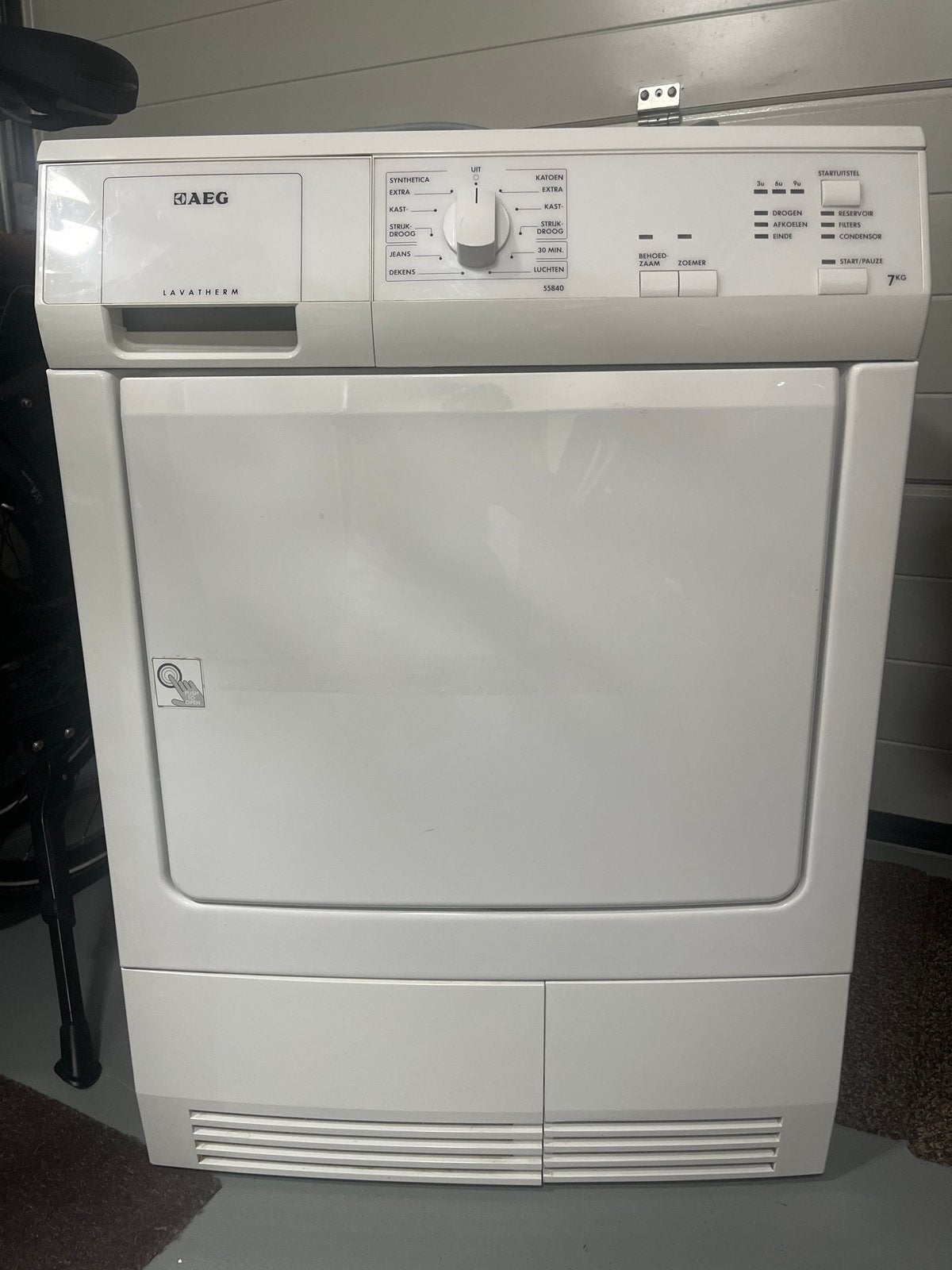 AEG Lavatherm T55840 condens Wasdroger - 7kg, Ophalen, 6 tot 8 kg, Gebruikt, Luchtafvoer