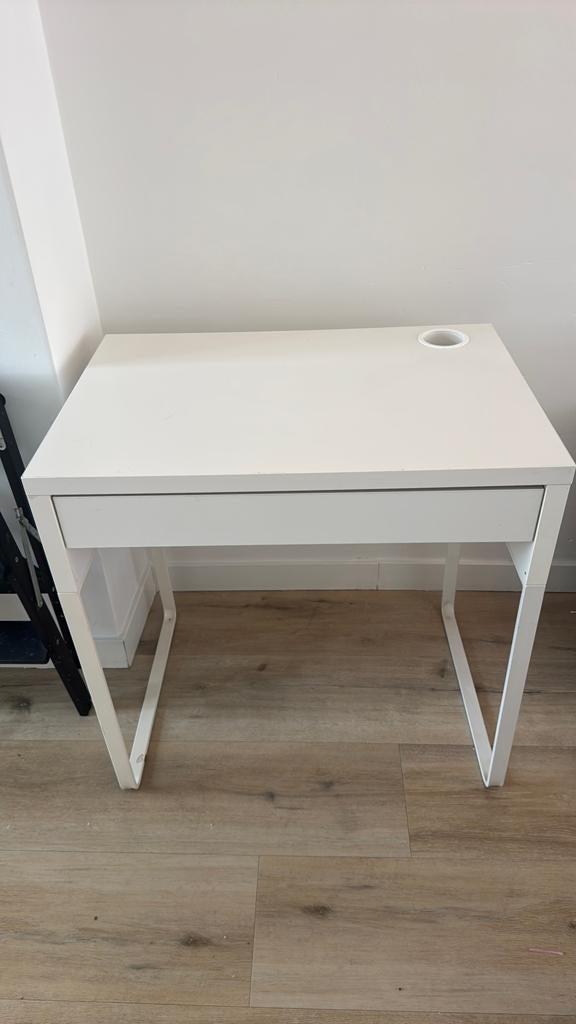 Bureau micke ikea, Ophalen, Gebruikt, 73 cm, Wit