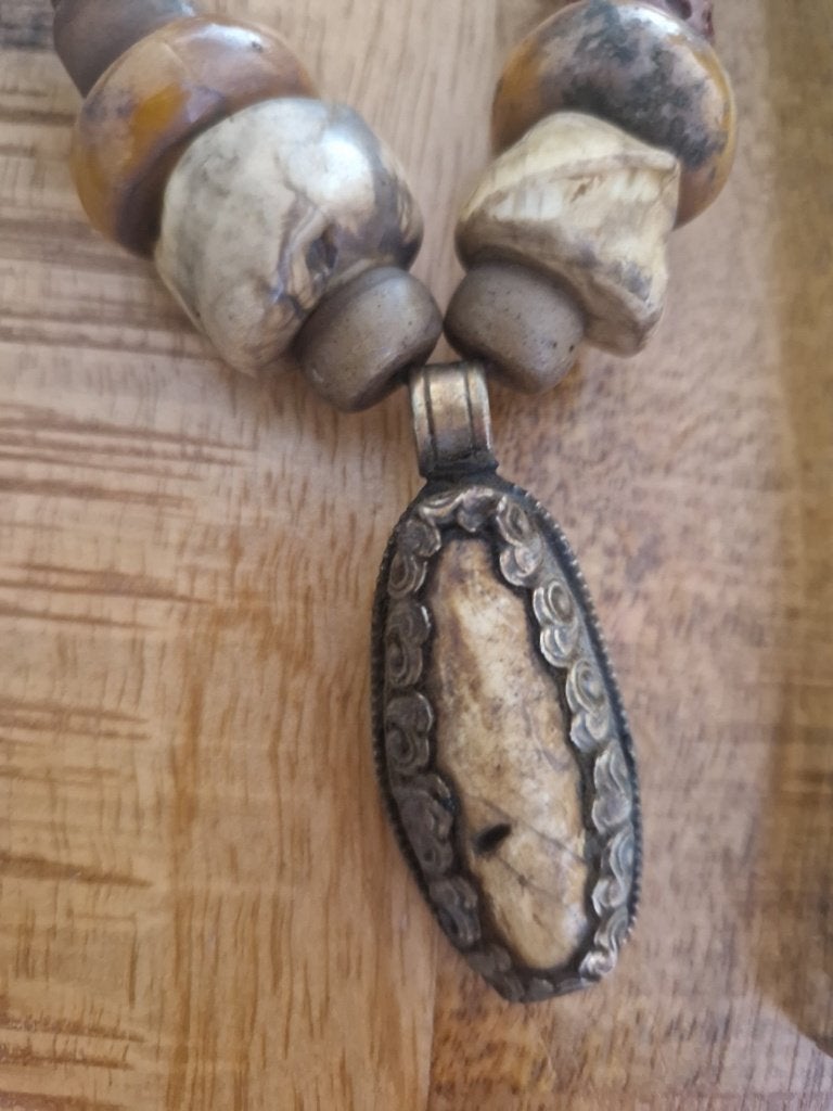 Antieke kralenketting Tibet, Ophalen of Verzenden