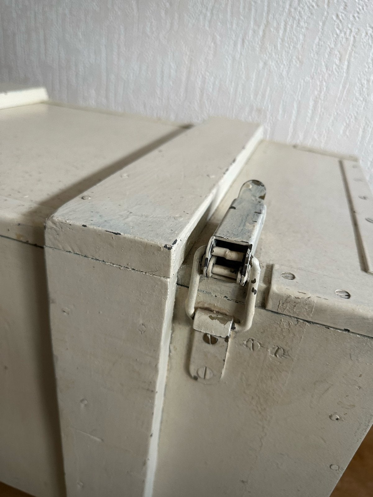 Vintage Houten legerkist- Opbergkist, Ophalen, Minder dan 50 cm, Gebruikt, 50 tot 100 cm