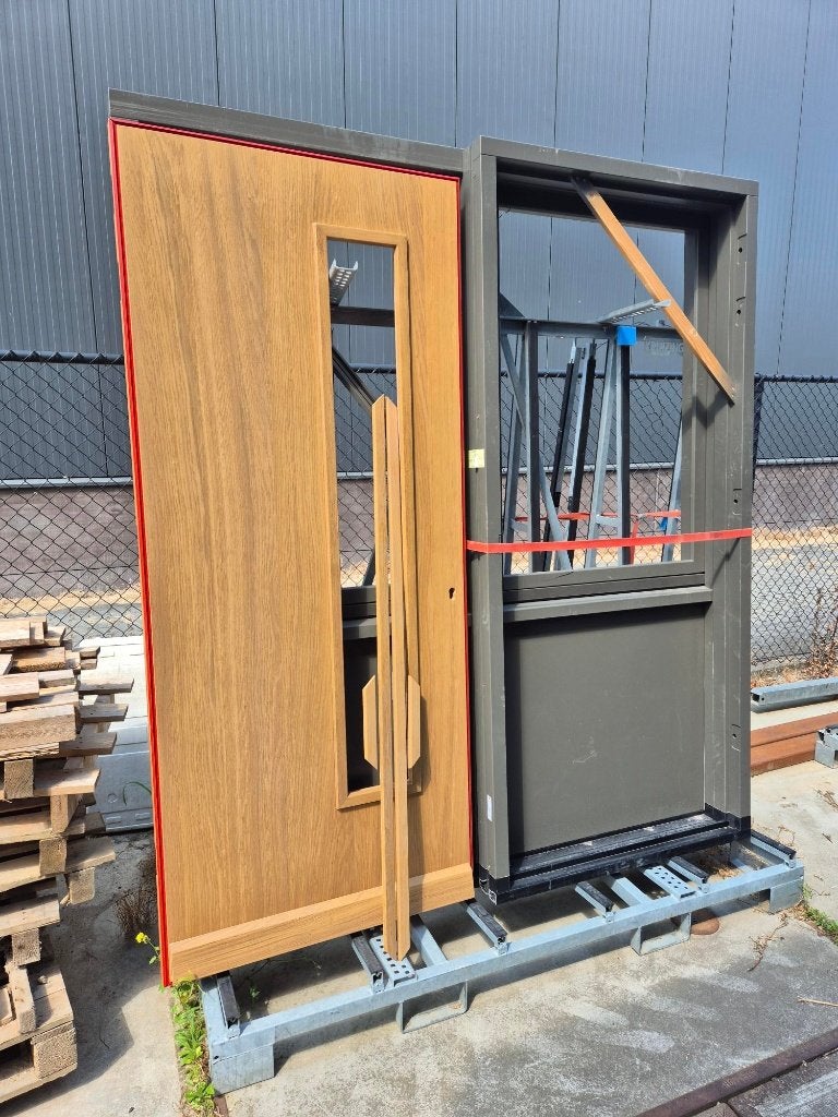 Te koop eiken voordeur, Ophalen, 215 cm of meer, Nieuw, Glas