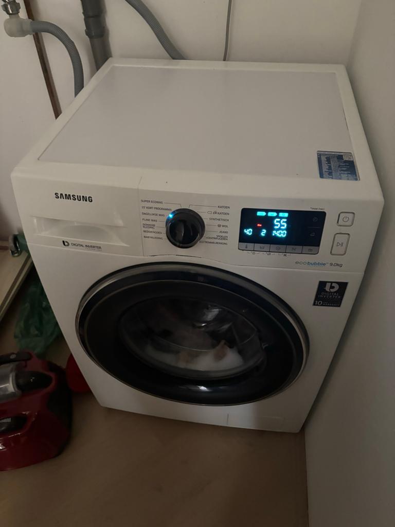 Samsung EcoBubble 9kg Wasmachine - Zo goed als nieuw, 1200 tot 1600 toeren, Energieklasse A of zuiniger, 8 tot 10 kg, Ophalen of Verzenden