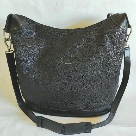 vintage zwarte Mulberry schoudertas uit de Scotchgrain colle, Overige merken, Gebruikt, Zwart, Ophalen of Verzenden