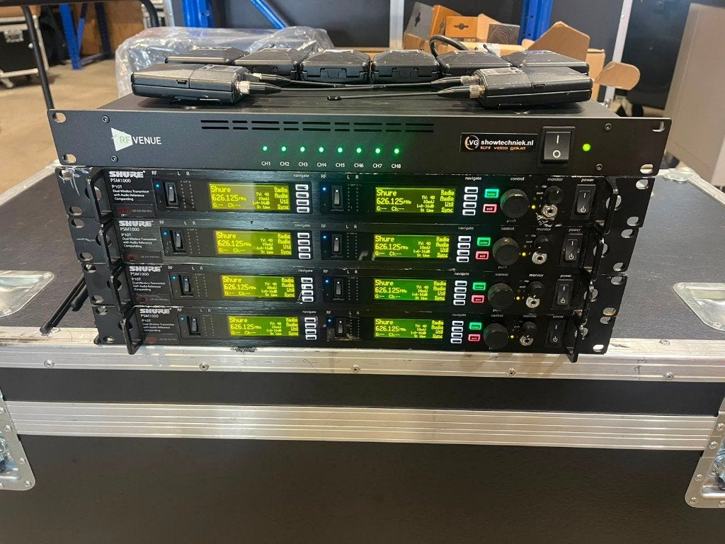 4x Shure PSM1000 in ear sets + combiner + vlag antenne, Muziek en Instrumenten, Gebruikt, Shure, Overige typen, Ophalen of Verzenden