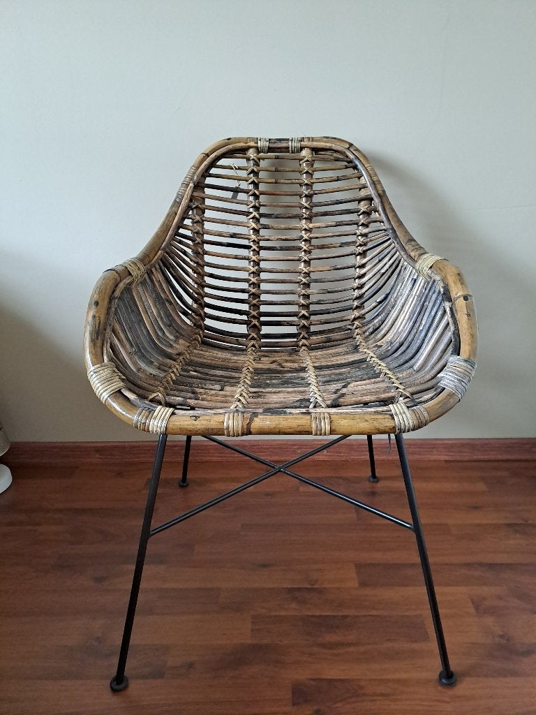 Rotan stoel € 25, Ophalen, Zo goed als nieuw, Bruin, Eén