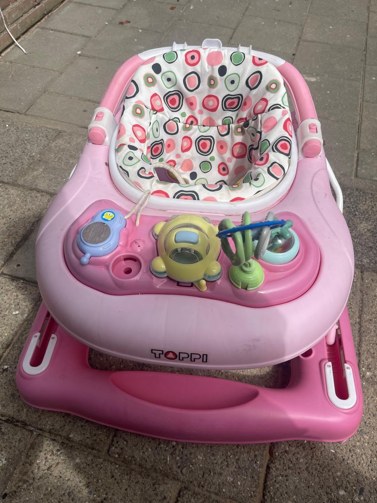Roze TOPPI Baby Loopwagen / Loopstoel met Speelgoed, Ophalen of Verzenden
