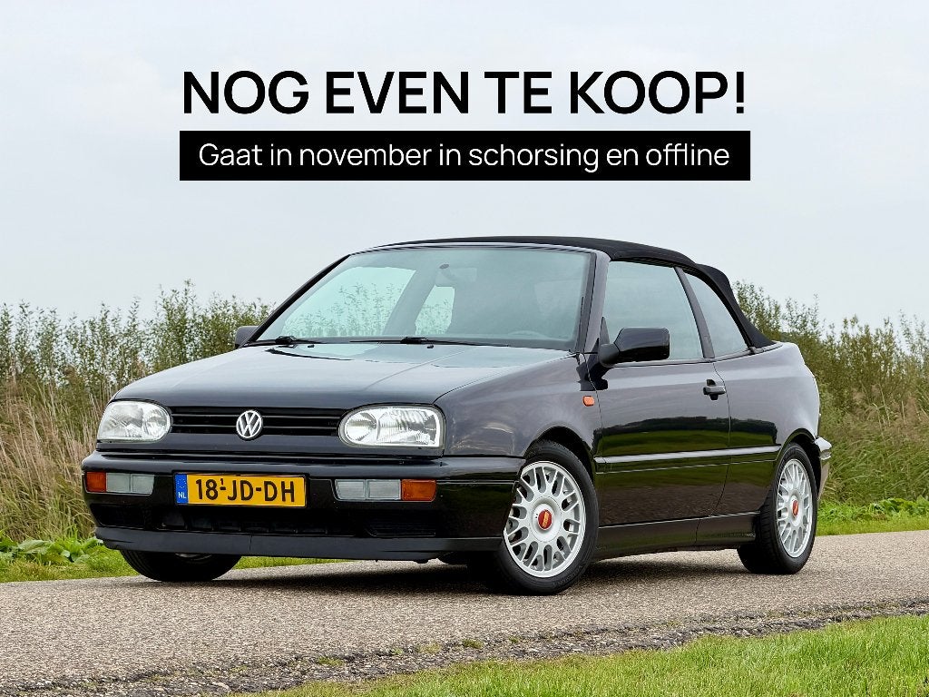 Nog even te koop: Volkswagen Golf MK3 1.8 Cabriolet 75pk, Voorwielaandrijving, Stof, 4 cilinders, Cabriolet