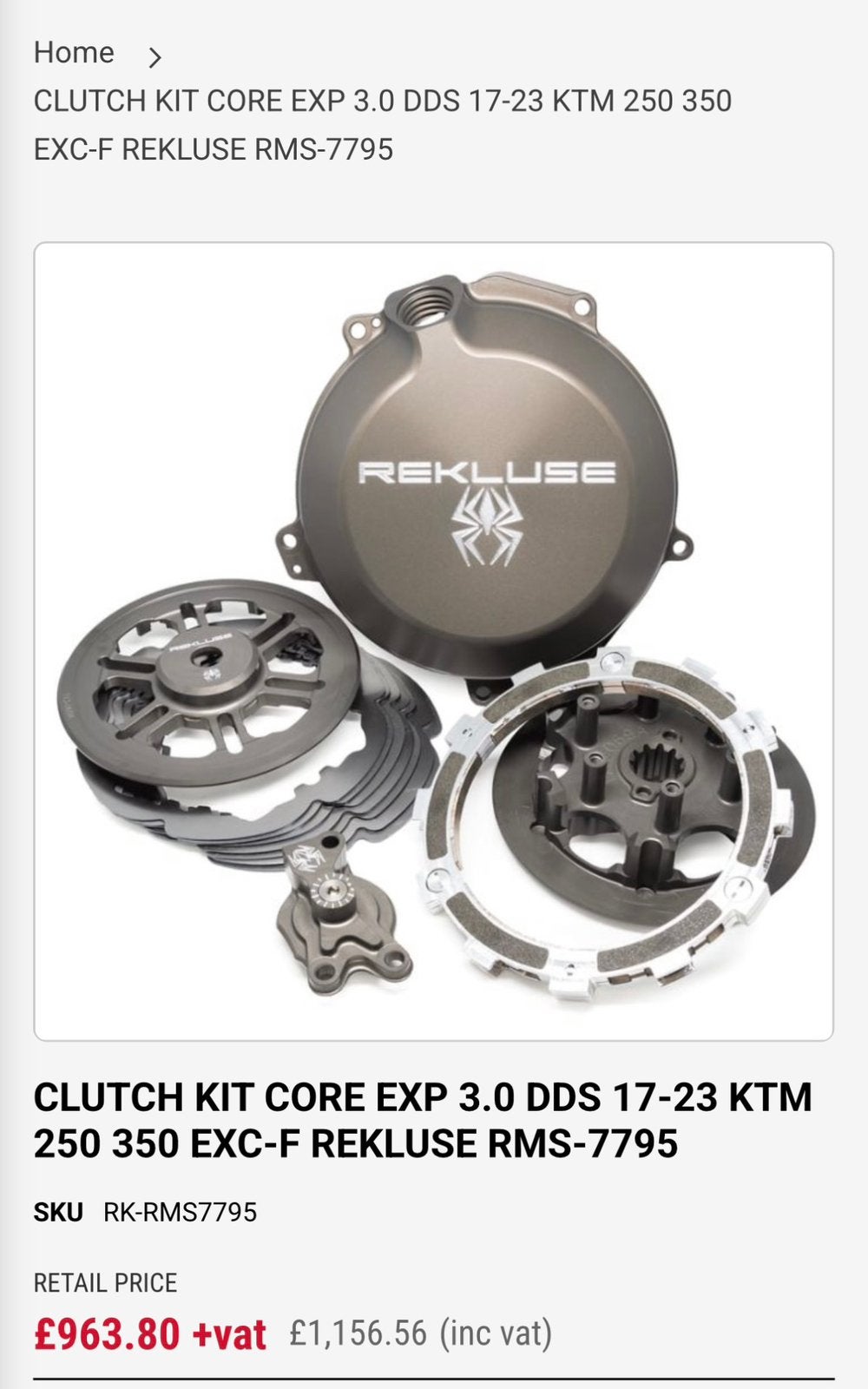 Ktm exc 350 rekluse, Ophalen of Verzenden, Nieuw