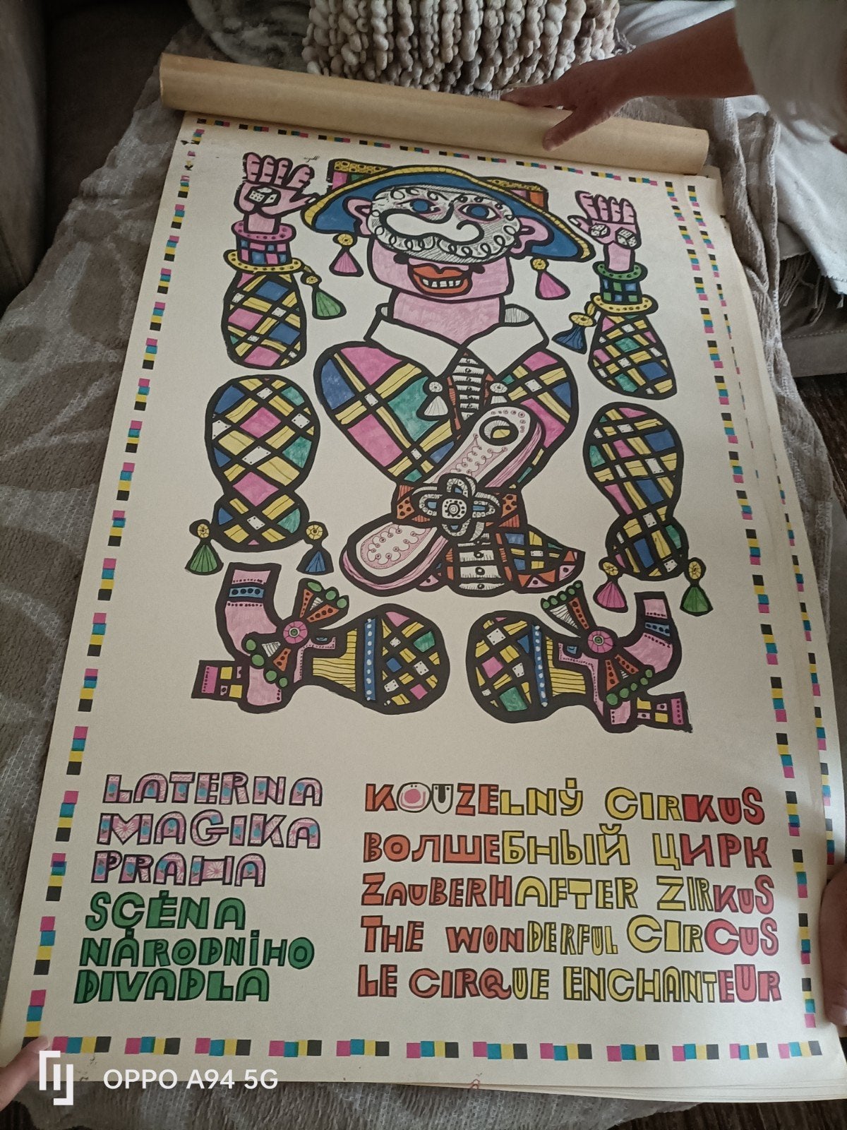 Vintage Tsjechisch Circus Poster - Laterna Magika, Ophalen