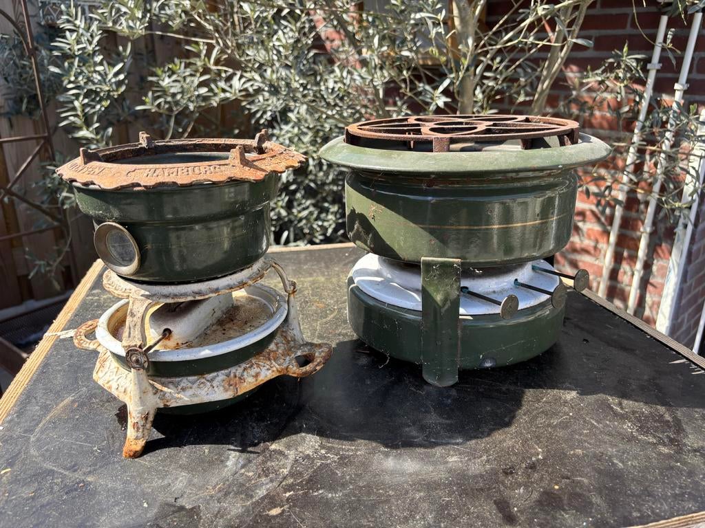 Vintage Kookstel: Oude Petroleumbranders (2 stuks), Antiek en Kunst, Ophalen of Verzenden
