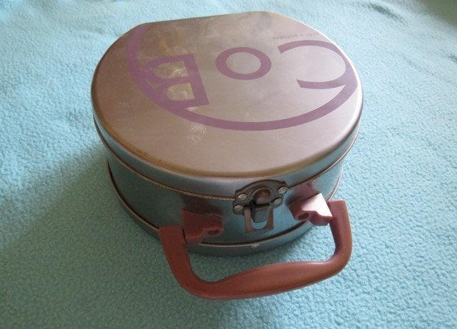 Vintage blikken tasje koffertje beautycase CoB pret a portab, Ophalen of Verzenden, Zo goed als nieuw, Overige kleuren, Hardcase