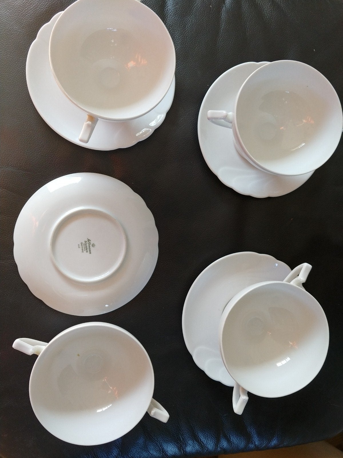 Set van 4 soepkommen met schotels - Selfmann Weiden Bavaria, Antiek en Kunst, Ophalen of Verzenden