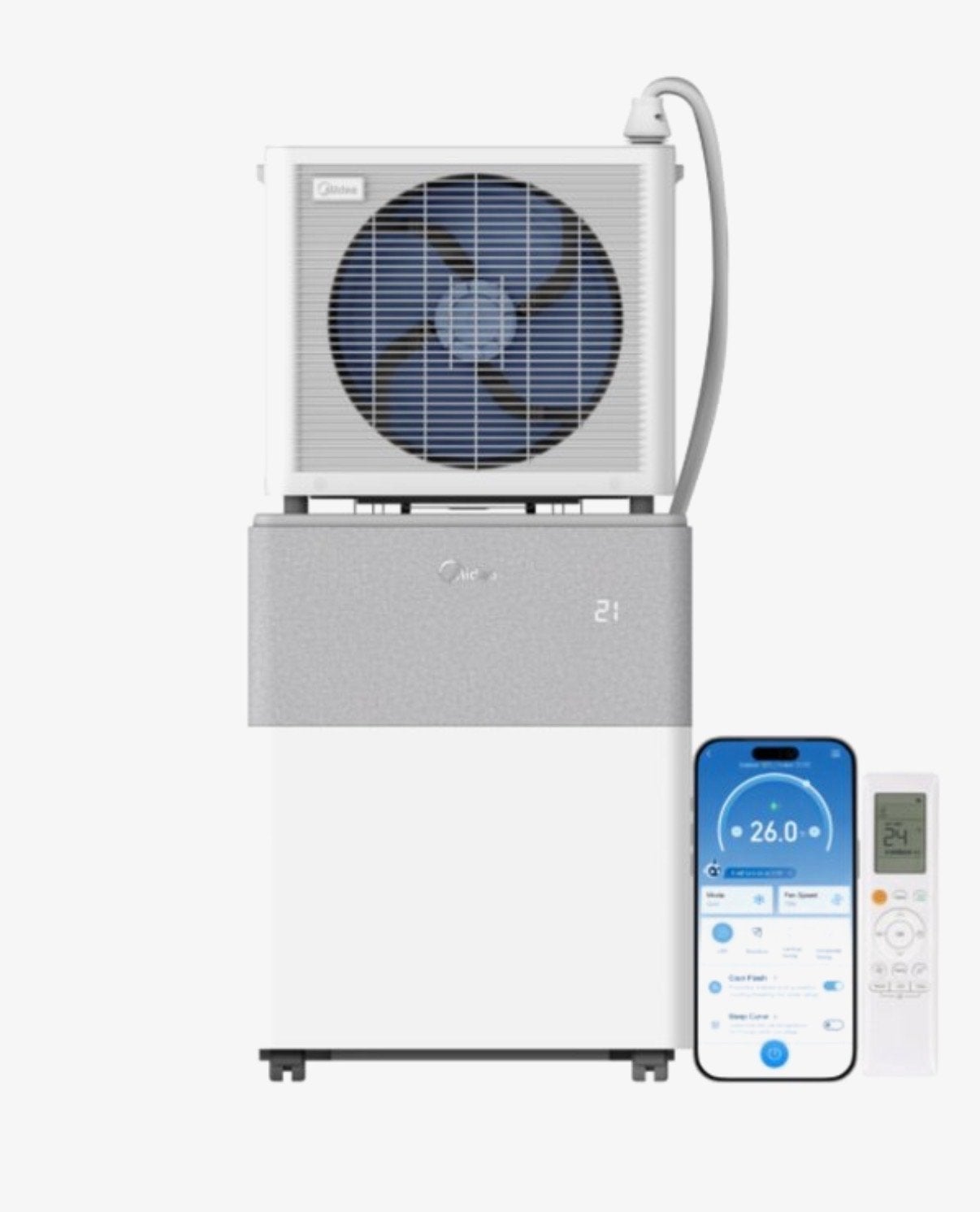 Airco Midea Portasplit 12.000BTU met wifi, Witgoed en Apparatuur, Airco's, Ophalen, Minder dan 60 m³, Nieuw, 3 snelheden of meer