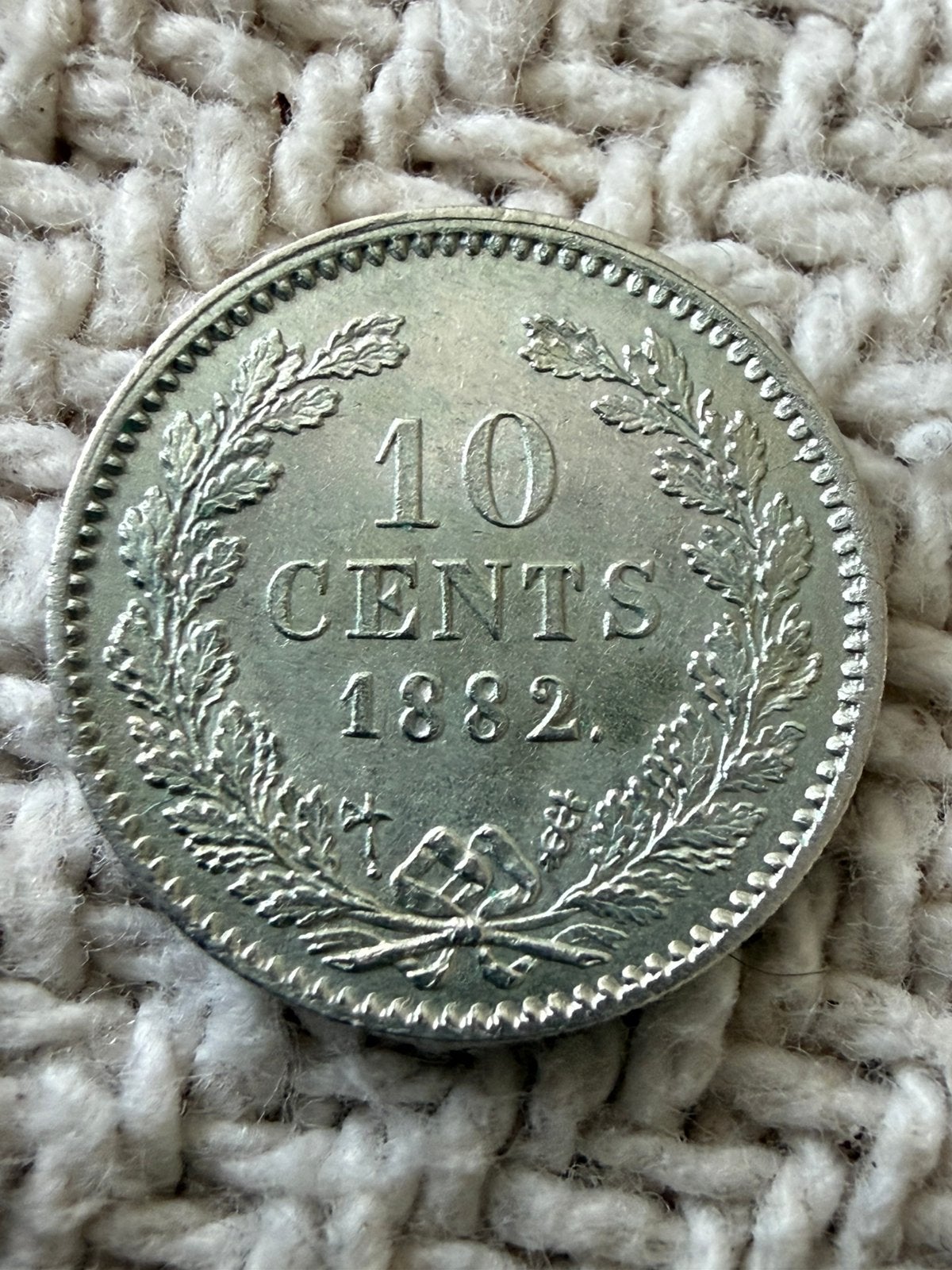10 cent 1882 unc, Zilver, Ophalen of Verzenden, 10 cent, Koningin Wilhelmina