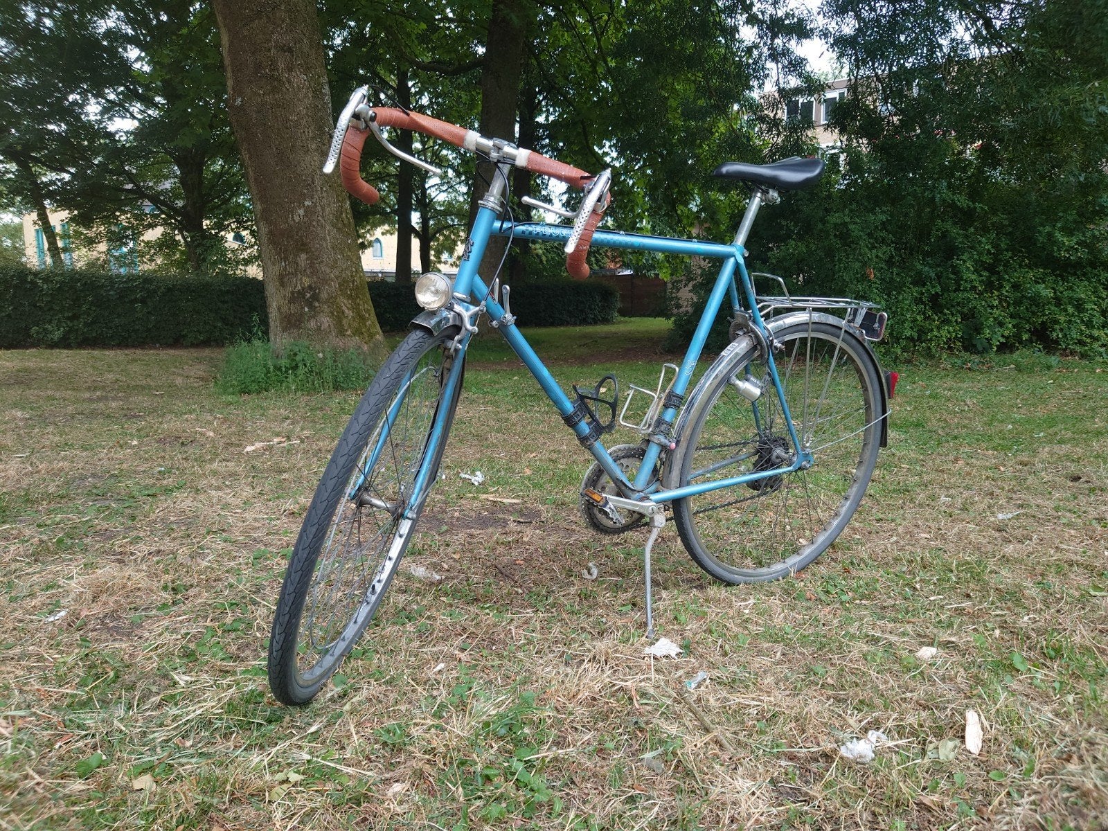 Vintage Peugeot racefiets - Blauw, 28 inch, Gebruikt, Velgrem, 57 tot 61 cm