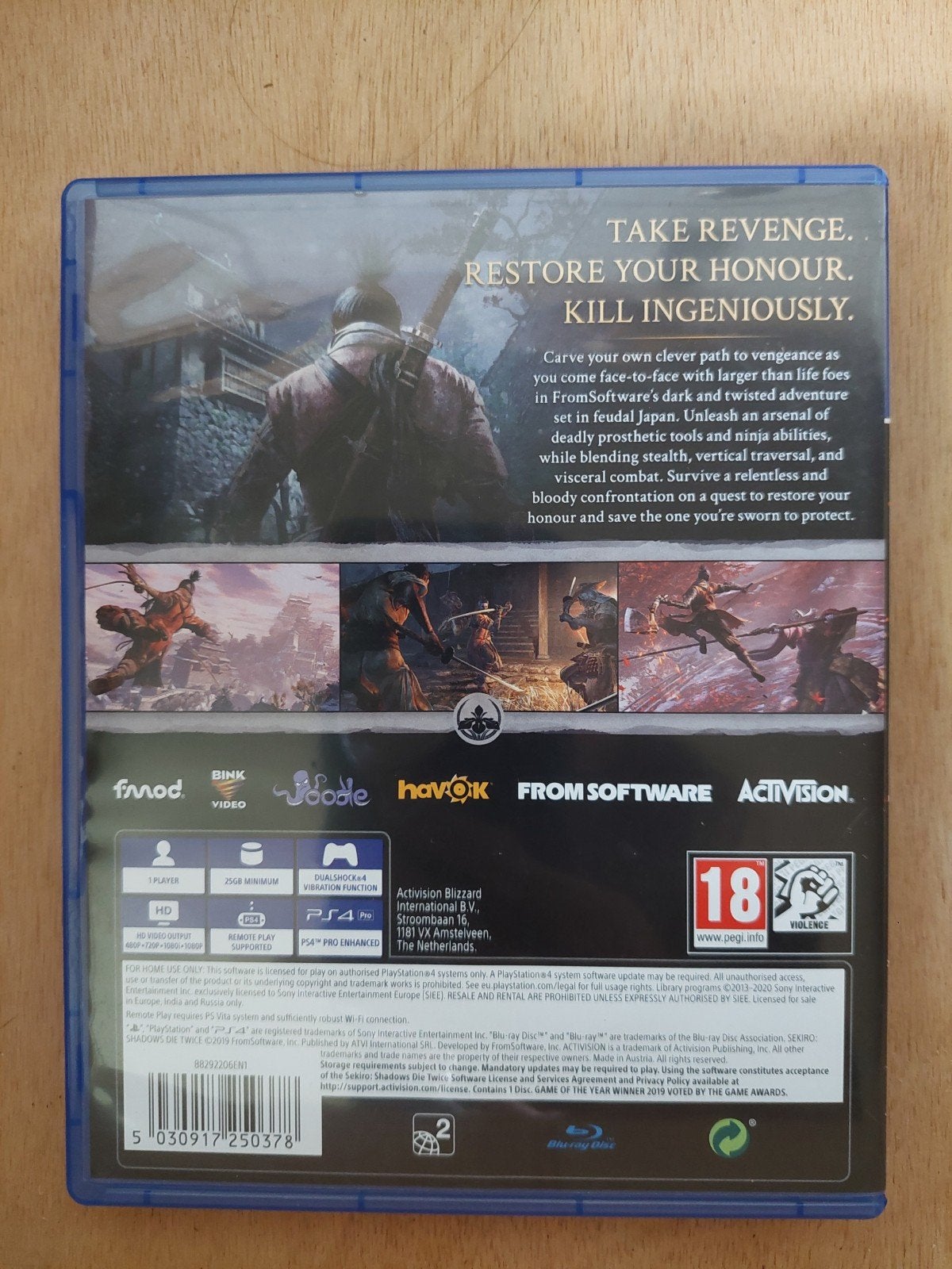 Sekiro, 1 speler, Ophalen of Verzenden, Zo goed als nieuw, Vanaf 3 jaar