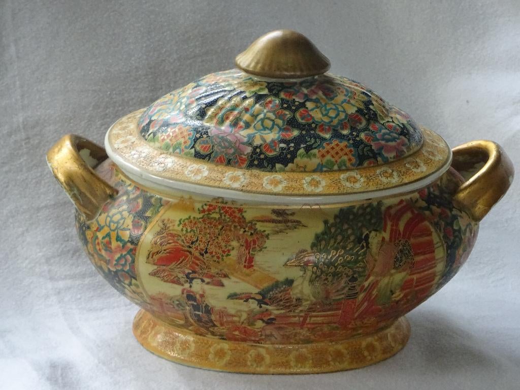 Hand painted Japanse terrine. Vintage., Ophalen of Verzenden