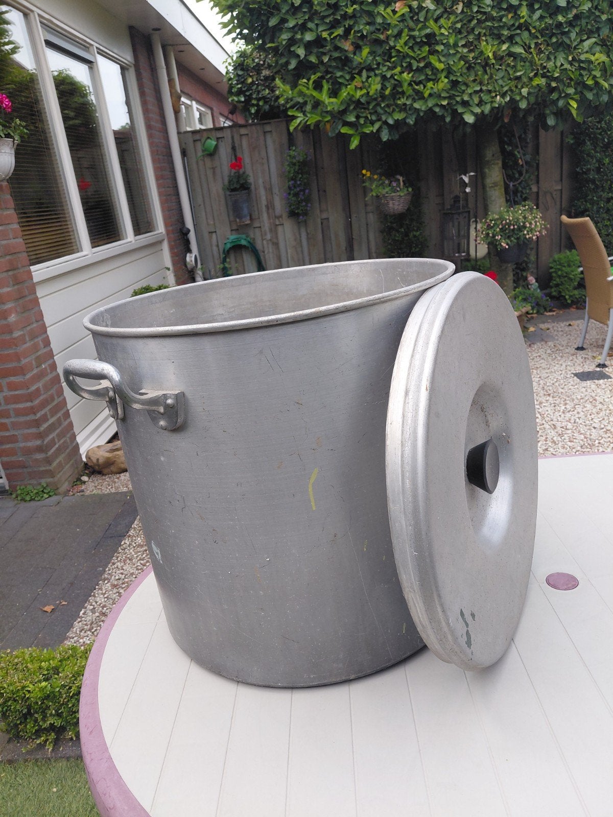 Oude zinken weck/wasketel, Antiek en Kunst, Ophalen