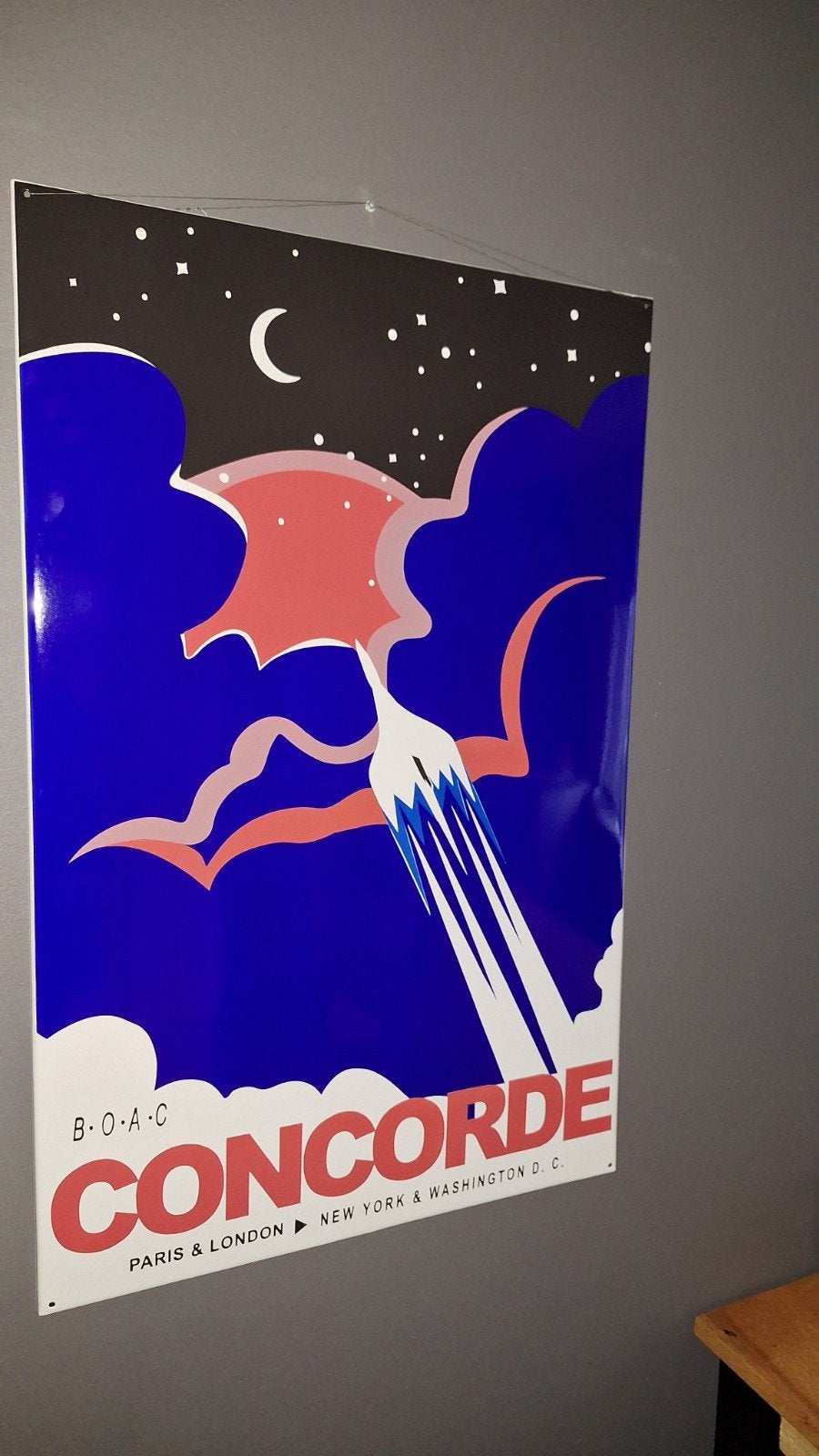 BOAC Concorde retro Reclame groot bord emaille, Ophalen of Verzenden, Zo goed als nieuw, Reclamebord