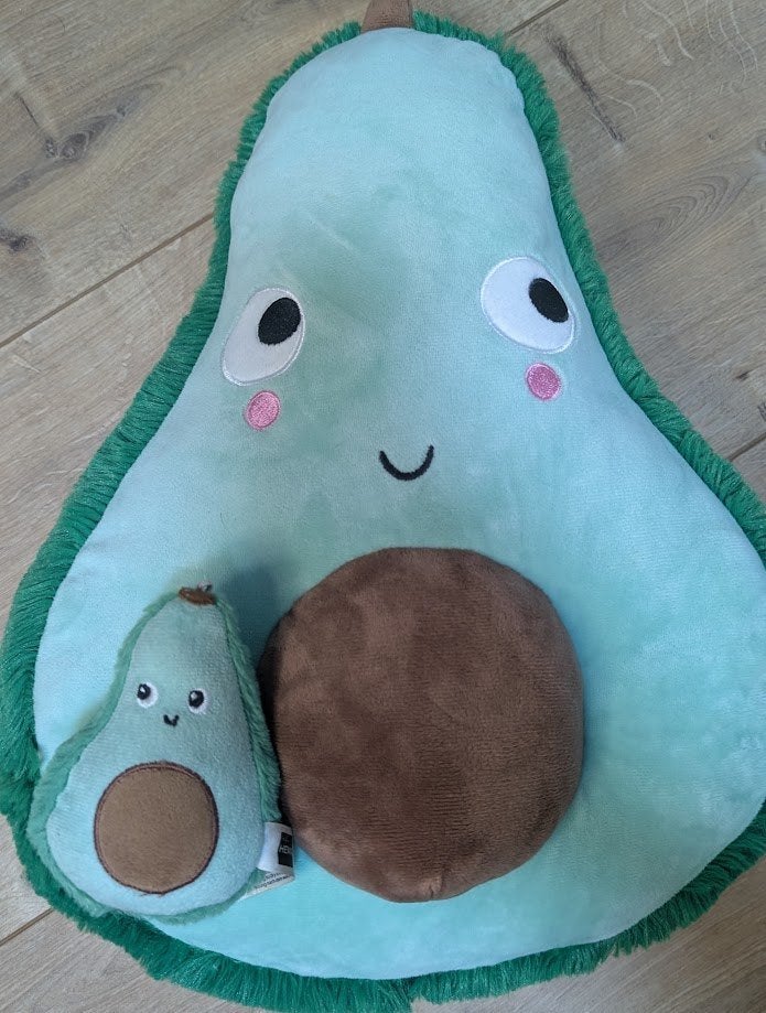 knuffel grote en kleine Avocado Hema als nieuw, Kinderen en Baby's, Hema, Groen, Overige typen, Ophalen of Verzenden